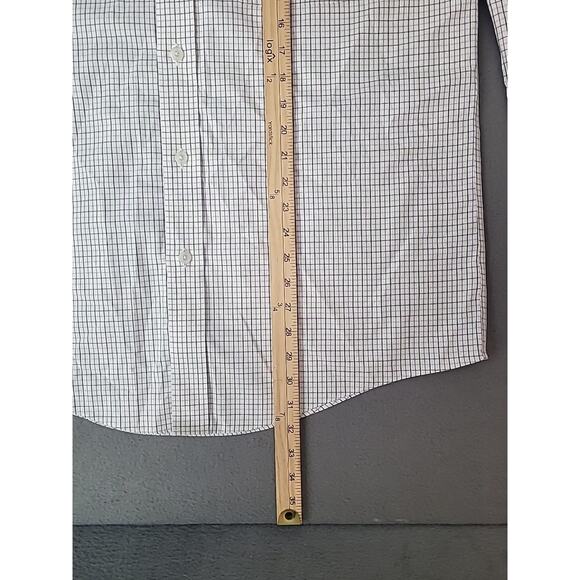 Orvis Men’s Dress Shirt M – White with Gray & Black Check – Cotton – EUC - Picture 7 of 9